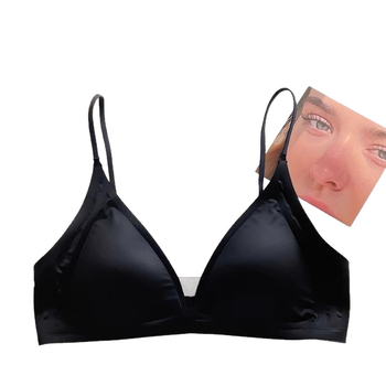 Σουτιέν χωρίς σύρμα για γυναίκες — Γαλλικού τύπου τριγωνική κάψα, 3/4, λεπτές μορφοποιημένες κάψες, νάιλον, σταθερές διπλές τιράντες