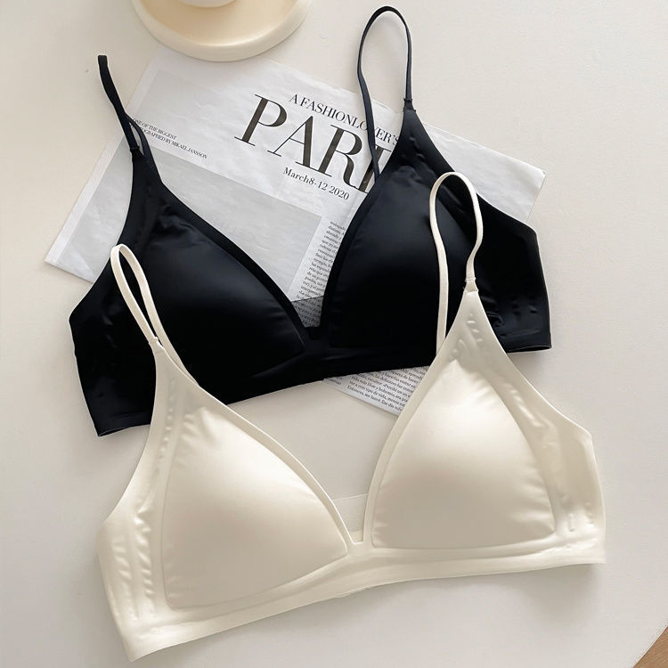 Σουτιέν χωρίς σύρμα για γυναίκες — Γαλλικού τύπου τριγωνική κάψα, 3/4, λεπτές μορφοποιημένες κάψες, νάιλον, σταθερές διπλές τιράντες