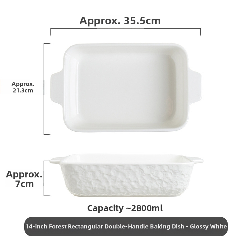 Kerámia sütőedény - porcelán, négyszögletes (Mikrohullámú sütőben használható; aláglazúros szín; egyszínű dizájn)