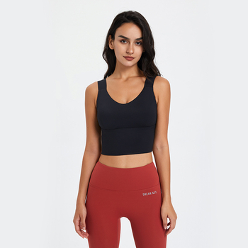 EUJR Bevielis sportinis liemenėlė laukiniams užsiėmimams – viskas viename aukštos intensyvumo treniruotėms, pilnas puodelio dydis, vidutinio formos puodelis, dvigubi pečių dirželiai, nailonas 75% / spandeksas 25%