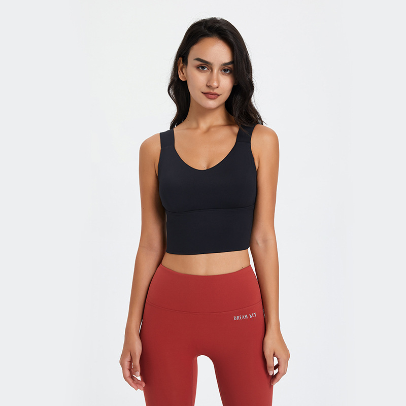 EUJR Bevielis sportinis liemenėlė laukiniams užsiėmimams – viskas viename aukštos intensyvumo treniruotėms, pilnas puodelio dydis, vidutinio formos puodelis, dvigubi pečių dirželiai, nailonas 75% / spandeksas 25%