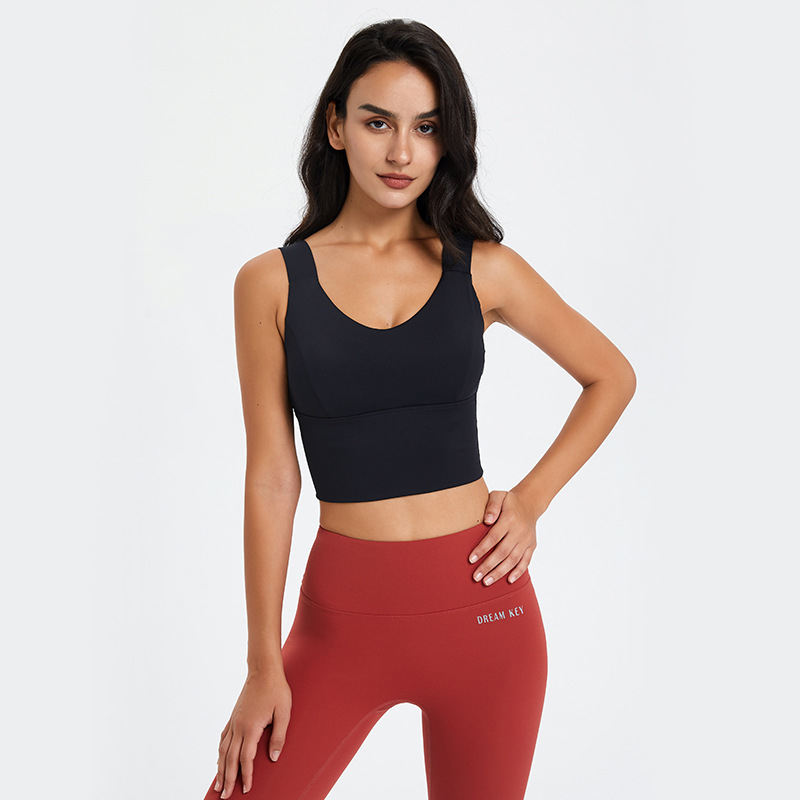 EUJR Bevielis sportinis liemenėlė laukiniams užsiėmimams – viskas viename aukštos intensyvumo treniruotėms, pilnas puodelio dydis, vidutinio formos puodelis, dvigubi pečių dirželiai, nailonas 75% / spandeksas 25%