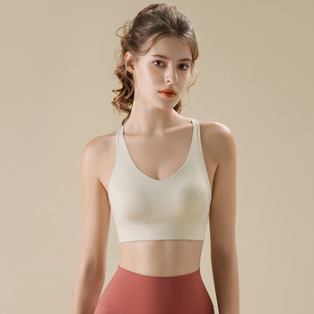 Moterų Y formos nugaros sportinis liemenėlė – viengubis dizainas, vidutinė parama, pilnas puodelis, vidutinio puodelio modelis, fiksuoti dvigubi dirželiai, tinka bėgimui