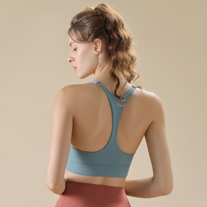 Moterų Y formos nugaros sportinis liemenėlė – viengubis dizainas, vidutinė parama, pilnas puodelis, vidutinio puodelio modelis, fiksuoti dvigubi dirželiai, tinka bėgimui