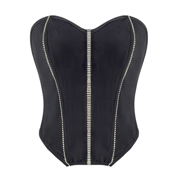 Μπούστο τοπ χωρίς τιράντες με ενισχυμένη στήριξη και επεκτειόμενο κάτω μέρος, σατέν, γυναικείο