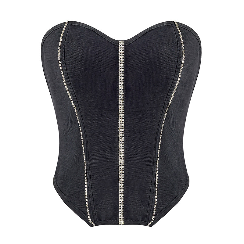 Μπούστο τοπ χωρίς τιράντες με ενισχυμένη στήριξη και επεκτειόμενο κάτω μέρος, σατέν, γυναικείο