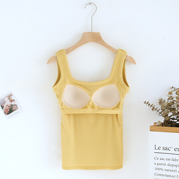 Камизол с подплънки за бюст и U-образна гръбна част, кръгла яка, дебел трикотаж, вискоза 95-100%, лято/пролет