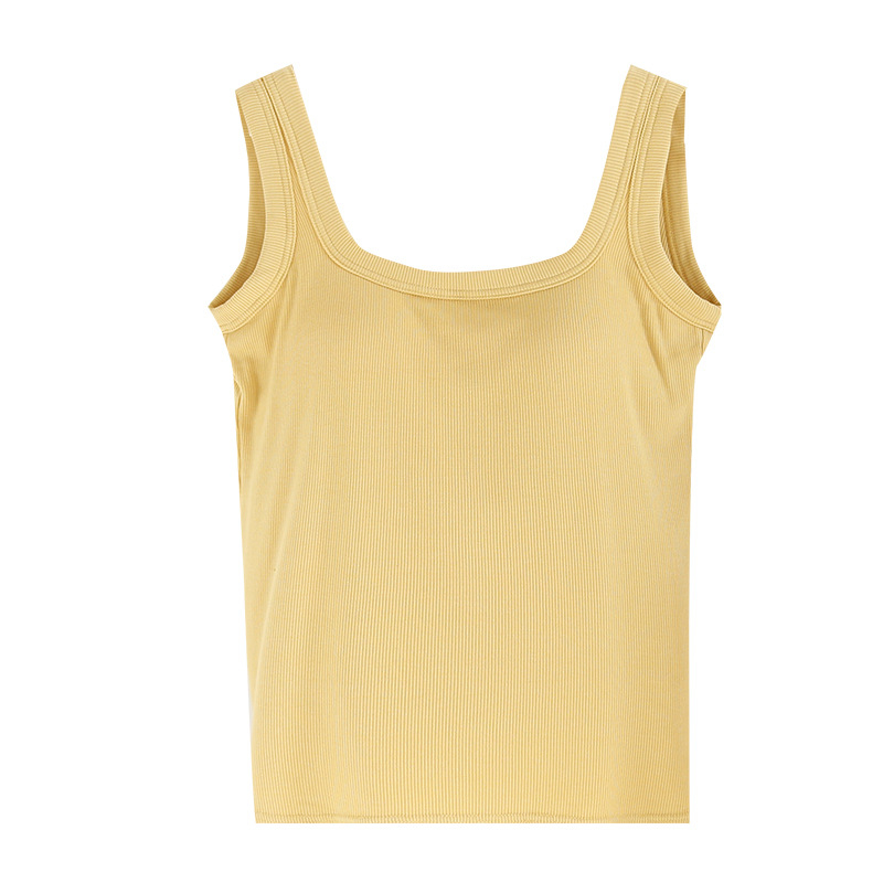 Камизол с подплънки за бюст и U-образна гръбна част, кръгла яка, дебел трикотаж, вискоза 95-100%, лято/пролет