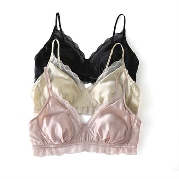 Donje rublje od Mulberry svile, prozračne trokutaste košarice s tankim oblikovnim uloškom, čipkasti rub, podstava od Mulberry svile, fiksni dvostruki naramenice