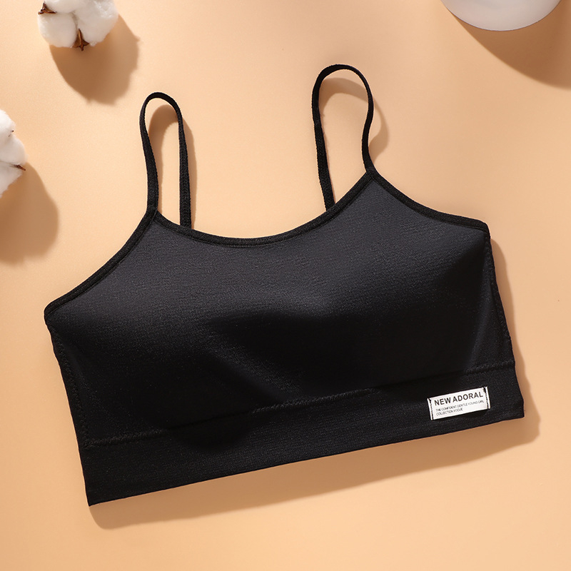 Top fără bretele pentru fete, din nailon, cu căptușeală pentru bust, cupă 3/4, burete moale, pentru copii 9–13 ani
