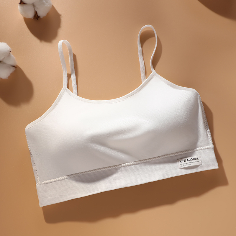Top fără bretele pentru fete, din nailon, cu căptușeală pentru bust, cupă 3/4, burete moale, pentru copii 9–13 ani