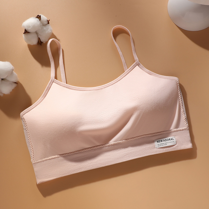Top fără bretele pentru fete, din nailon, cu căptușeală pentru bust, cupă 3/4, burete moale, pentru copii 9–13 ani