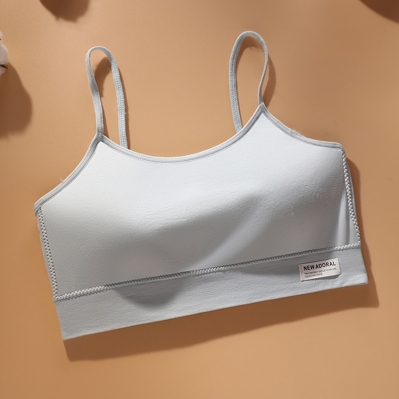 Top fără bretele pentru fete, din nailon, cu căptușeală pentru bust, cupă 3/4, burete moale, pentru copii 9–13 ani