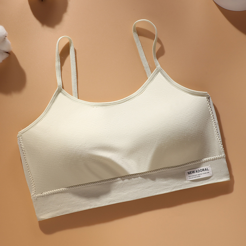 Top fără bretele pentru fete, din nailon, cu căptușeală pentru bust, cupă 3/4, burete moale, pentru copii 9–13 ani
