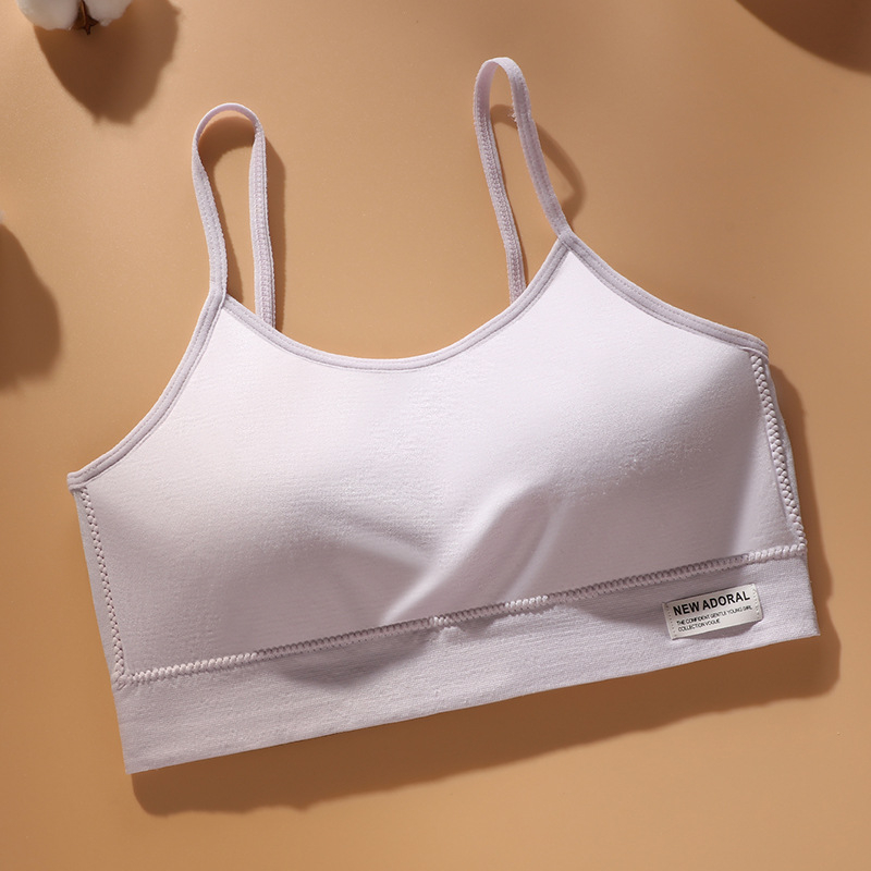 Top fără bretele pentru fete, din nailon, cu căptușeală pentru bust, cupă 3/4, burete moale, pentru copii 9–13 ani