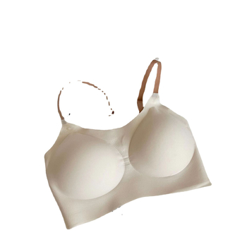 Bustier fără cusături cu cupă 3/4, cupă subțire, bretele din dantelă, material laminat elastic respirabil