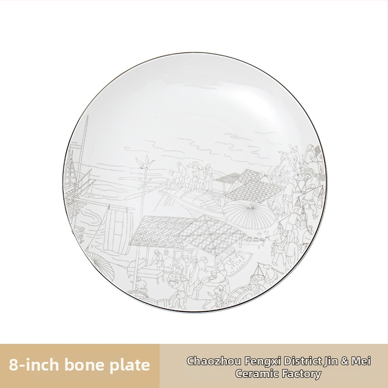 Portselanist hotellilaua serveerimiskomplekt, hiina stiil, glasuurpind, kohandamine ja logotüübi trükkimine