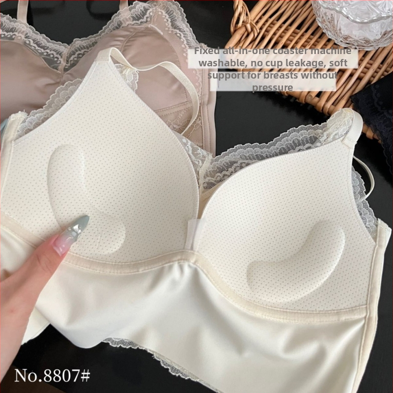 Čipkasti grudnjak s otvorenim leđima, bežični, trokutasti košarice, prozračni najlon 80–90%, duljina prsnog koša, francuski stil elegantnog leđa