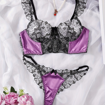 Női fehérnemű készlet: korszet bordázott, hálós részletekkel, poliészter 90-95%, nyári kiadás 2024