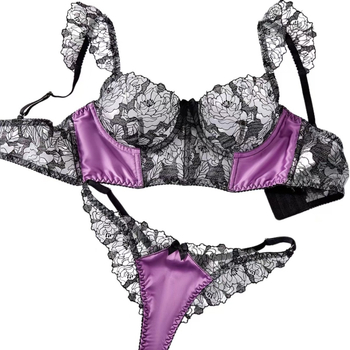 Női fehérnemű készlet: korszet bordázott, hálós részletekkel, poliészter 90-95%, nyári kiadás 2024