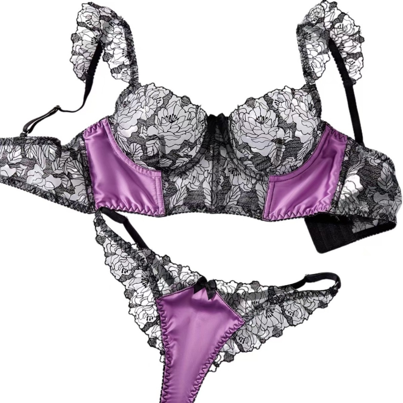 Női fehérnemű készlet: korszet bordázott, hálós részletekkel, poliészter 90-95%, nyári kiadás 2024