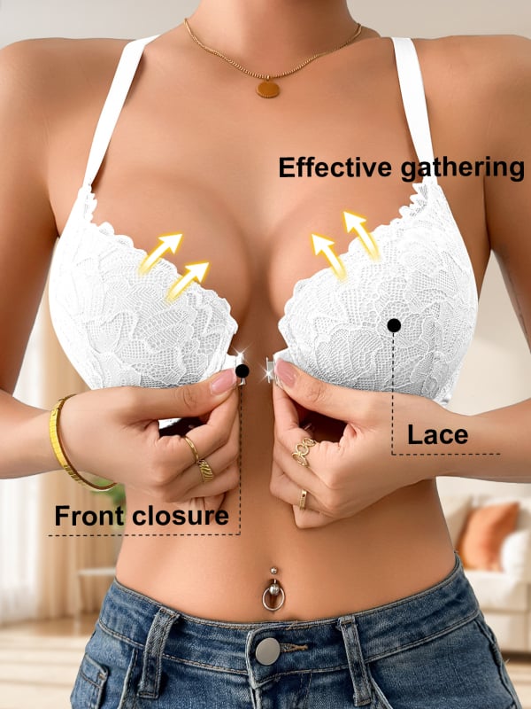 Mezgline liemenėlė su priekinio užsegimo, 3/4 taurė, plonos formuojamos taurės, fiksuoti dvigubi dirželiai, Europos ir Amerikos stilius