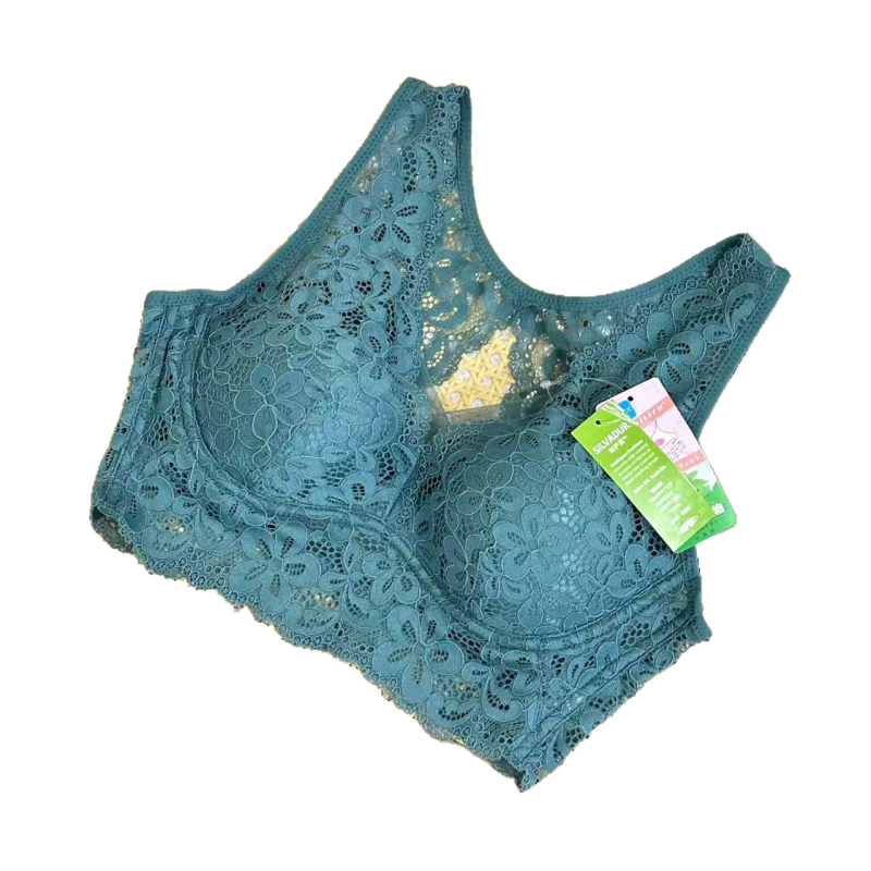 Vezeték nélküli alvó melltartó csipével, push-up hatás, 3/4 kosár, formázott kosár: felső része vékony, alsó része vastag, fix kettős vállpántok