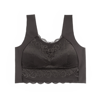 Bezšalni grudnjak od Ice Silk s latex čašicama, Push-Up, čipka, prozračan