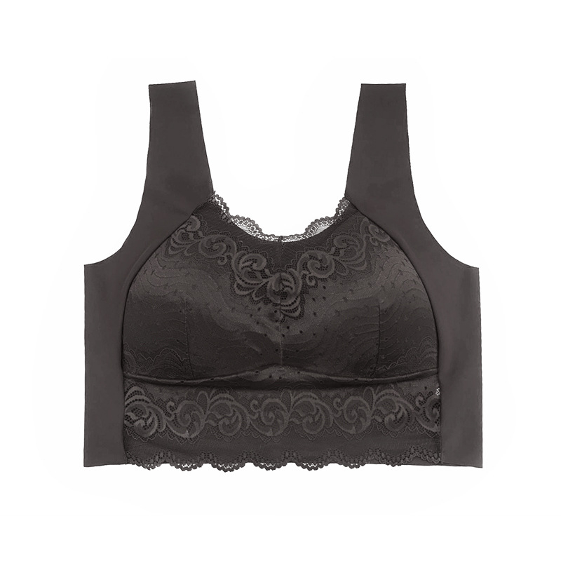 Bezšalni grudnjak od Ice Silk s latex čašicama, Push-Up, čipka, prozračan