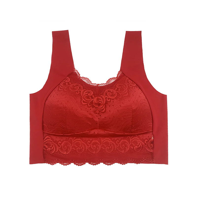 Bezšalni grudnjak od Ice Silk s latex čašicama, Push-Up, čipka, prozračan