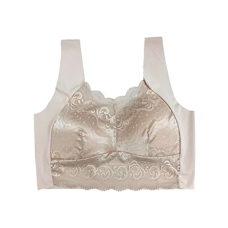 Bezšalni grudnjak od Ice Silk s latex čašicama, Push-Up, čipka, prozračan