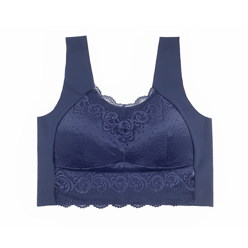 Bezšalni grudnjak od Ice Silk s latex čašicama, Push-Up, čipka, prozračan