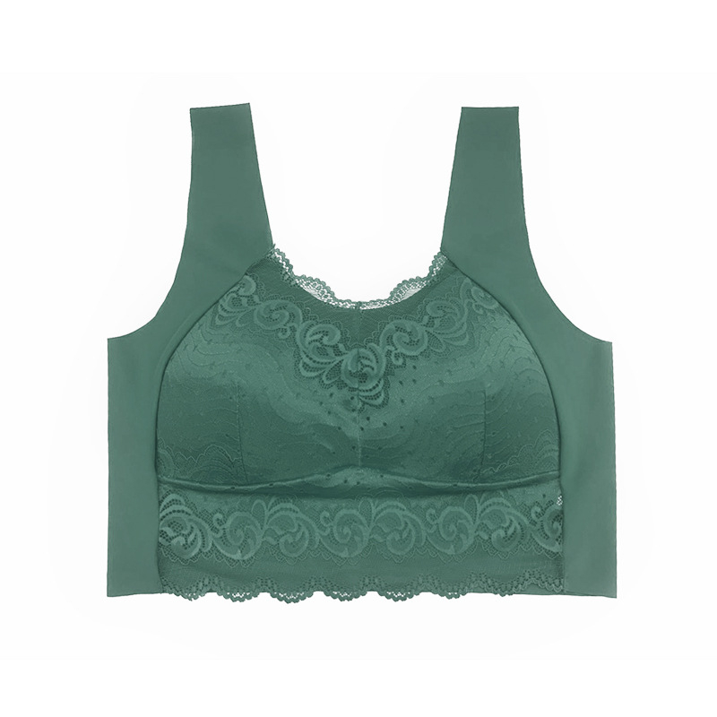 Bezšalni grudnjak od Ice Silk s latex čašicama, Push-Up, čipka, prozračan