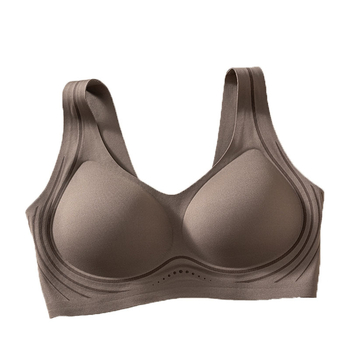 Bešavna ženska sportska grudnjica s podrškom leđa, tanko oblikovana čašica 3/4, latex oblikovana čašica, vest stil, fiksne dvostruke naramenice