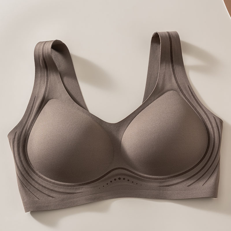 Bešavna ženska sportska grudnjica s podrškom leđa, tanko oblikovana čašica 3/4, latex oblikovana čašica, vest stil, fiksne dvostruke naramenice