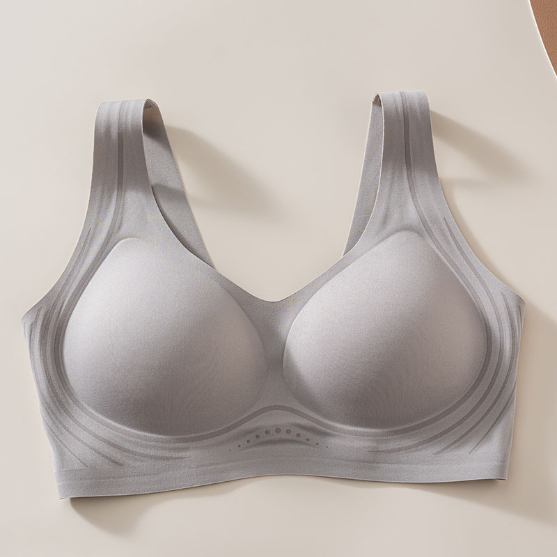 Bešavna ženska sportska grudnjica s podrškom leđa, tanko oblikovana čašica 3/4, latex oblikovana čašica, vest stil, fiksne dvostruke naramenice