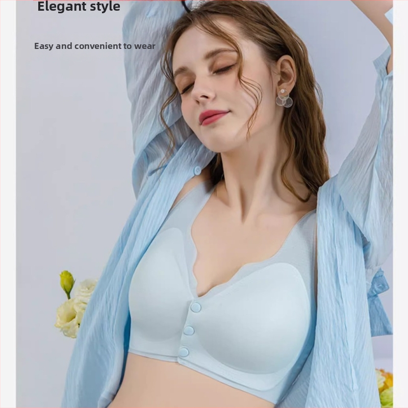 Žindymo liemenėlė — vasaros plonas modelis su kėlimo efektu žindymui po gimdymo; Pagrindinė audinio sudėtis: nailonas; Įdaila: spandex (<30%); Kaušiai: ploni formuoti; Be metalo žiedo; Priekinis užsegimas; Dirželiai: fiksuoti dvigubi