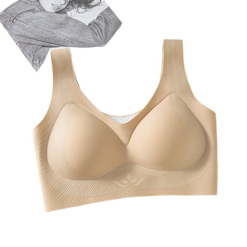 Bezšivni nylon grudnjak, 3D podizanje, 3/4 šalice, bez kopči, fiksni dvostruki remeni