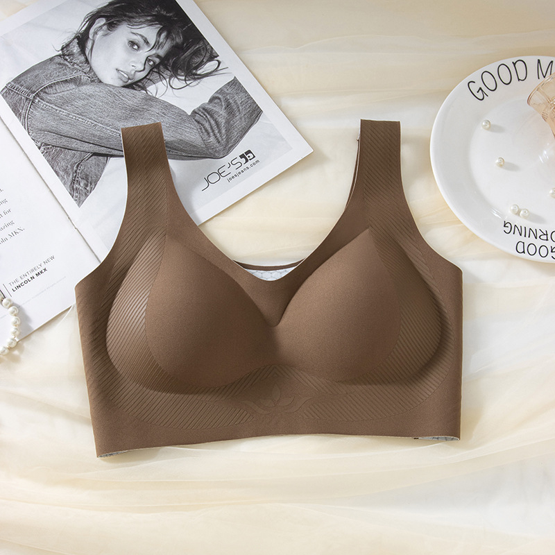 Bezšivni nylon grudnjak, 3D podizanje, 3/4 šalice, bez kopči, fiksni dvostruki remeni