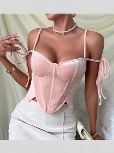 Mingyu ženski bustier top, Sling-Style, Slim fit, Jednobojan, Poliester, Ljeto 2025