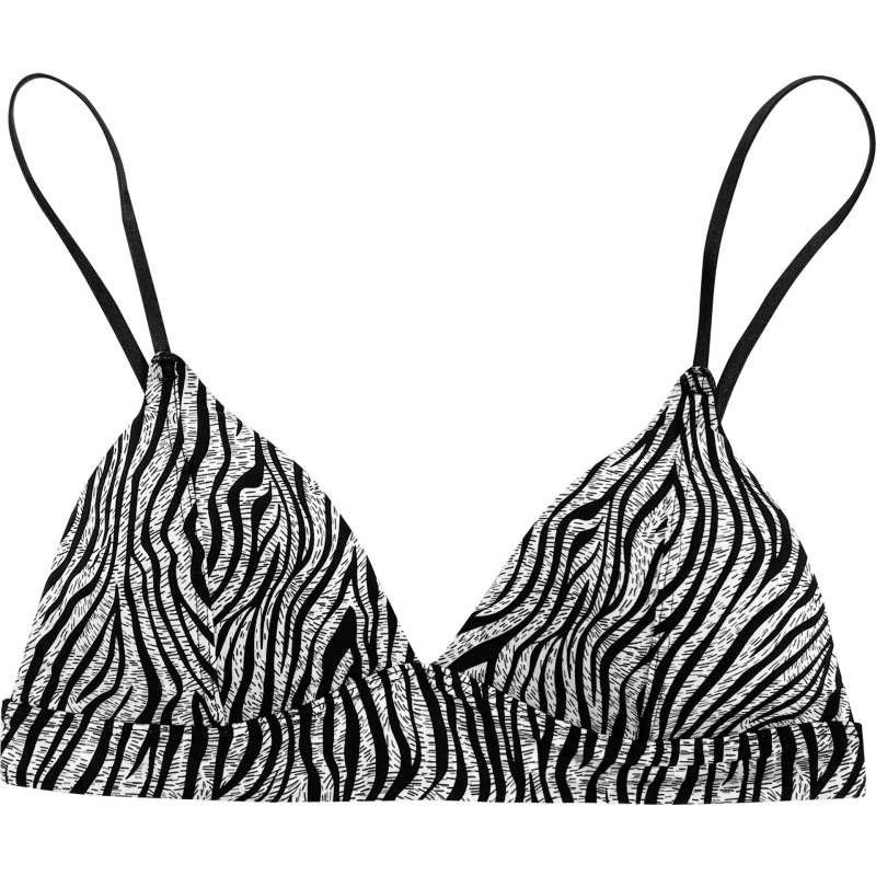 Sutien s trokutastim košaricama, leopard uzorak, fiksirane dvostruke naramenice, tanke oblikovane košarice s pjenu, Ice Silk najlonska tkanina