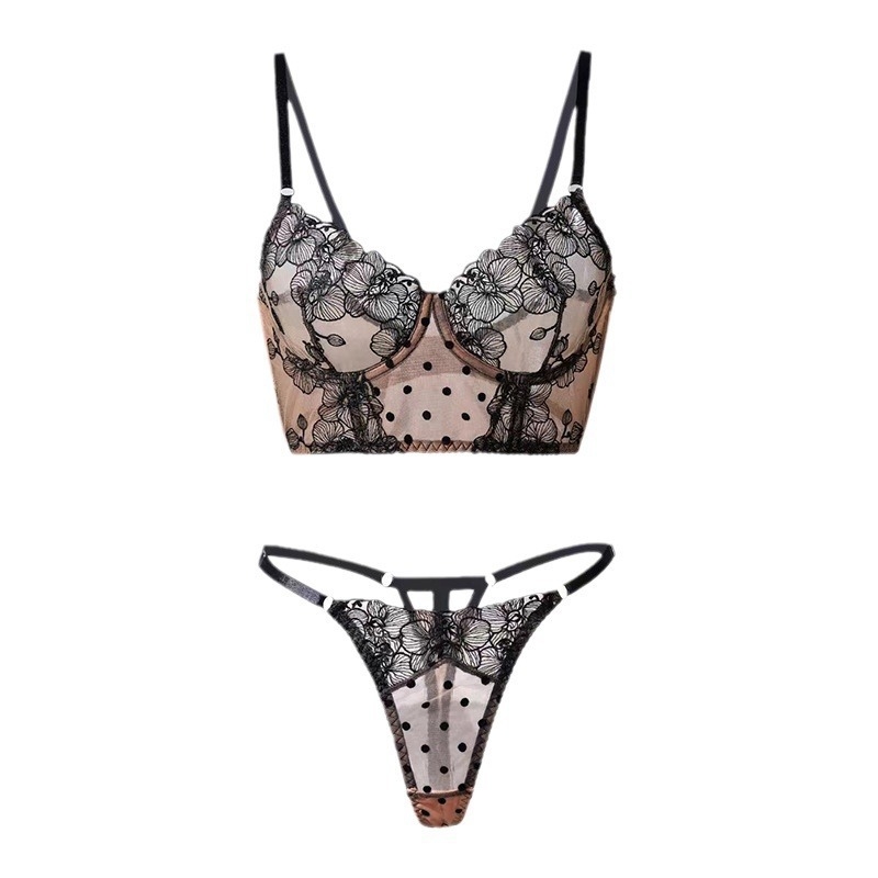 Ljetni seksi dugi grudnjak od čipke s kostnom konstrukcijom, ultra tanak, 3/4 košarice, bez oblika košarica, podrška leđa, vest-stil
