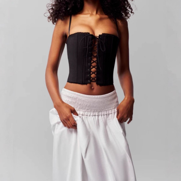 Strappy Hollow Camisole za žene – Slim fit, Fishbone corset, Threaded fabric, Spandex ispod 30%, Remenovi nisu odvojivi