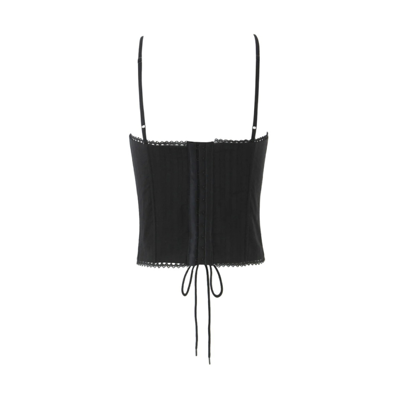 Strappy Hollow Camisole za žene – Slim fit, Fishbone corset, Threaded fabric, Spandex ispod 30%, Remenovi nisu odvojivi