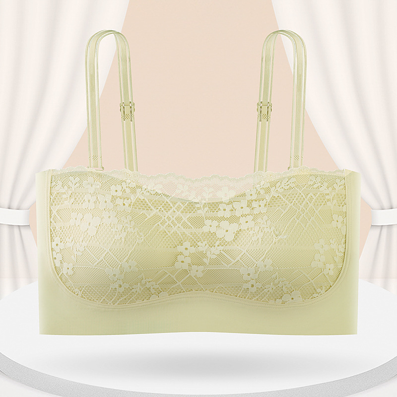 Čipkasti bustier u francuskom stilu s otvorenim leđima, bez naramenica, bez šavova, s odvojivim jastučićima, prozračan, lagan i brzo se suši