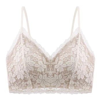 Francuski stil čipkasta camisola s trokutastim košaricama za žene, push-up bandeau grudnjak s čipkastim obrubom i lijepim leđima