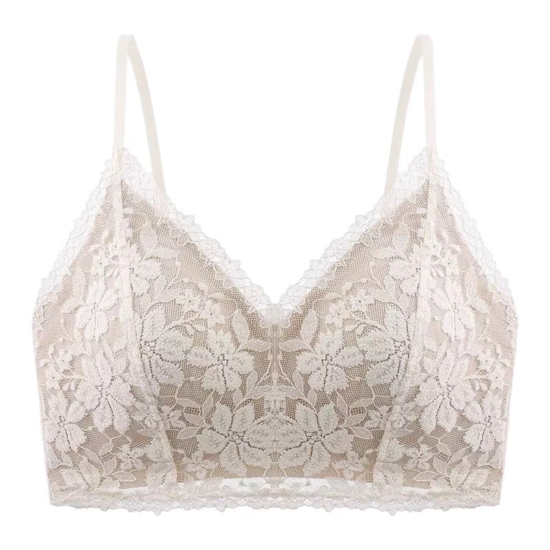 Francuski stil čipkasta camisola s trokutastim košaricama za žene, push-up bandeau grudnjak s čipkastim obrubom i lijepim leđima
