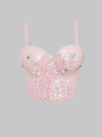 Korzet bustier s perlama i kostnom konstrukcijom, kratki top s odvojivim trakama DB1899