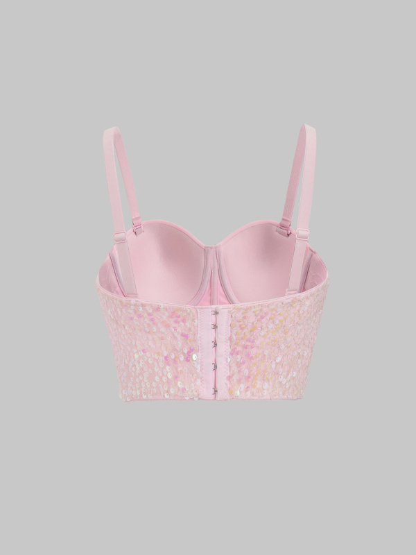 Korzet bustier s perlama i kostnom konstrukcijom, kratki top s odvojivim trakama DB1899