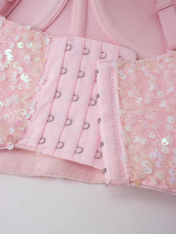 Korzet bustier s perlama i kostnom konstrukcijom, kratki top s odvojivim trakama DB1899